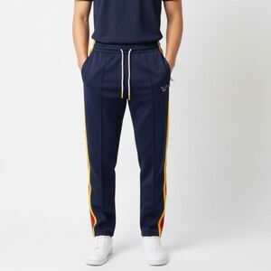 NWT Agtawh “All Good Things Are Welcome Here".  men track pants, In navy with re